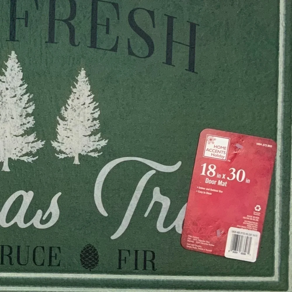 Home Accents Doormat Heavy Duty Farm Trees Indoor Outdoor Large 18 x 30 in